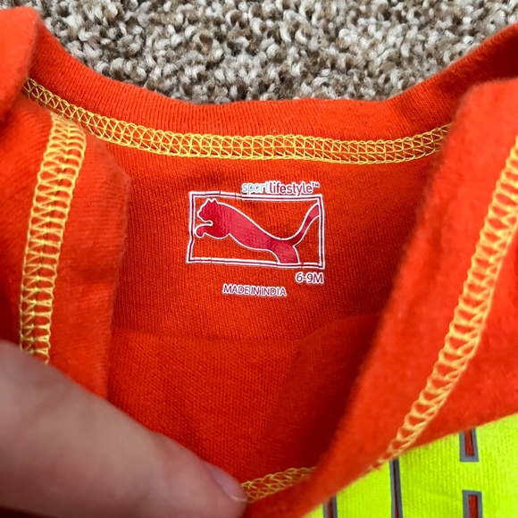 Puma Neon Orange, Yellow and Gray Outfit, Size 6-9 Months, 100% Cotton - Picture 3 of 6